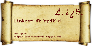 Linkner Árpád névjegykártya